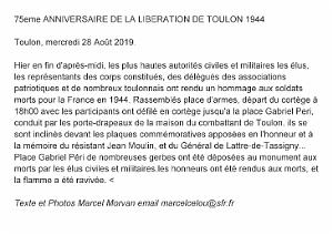 2019 08 28 75eme ANNIVERSAIRE DE LA LIBERATION DE TOULON